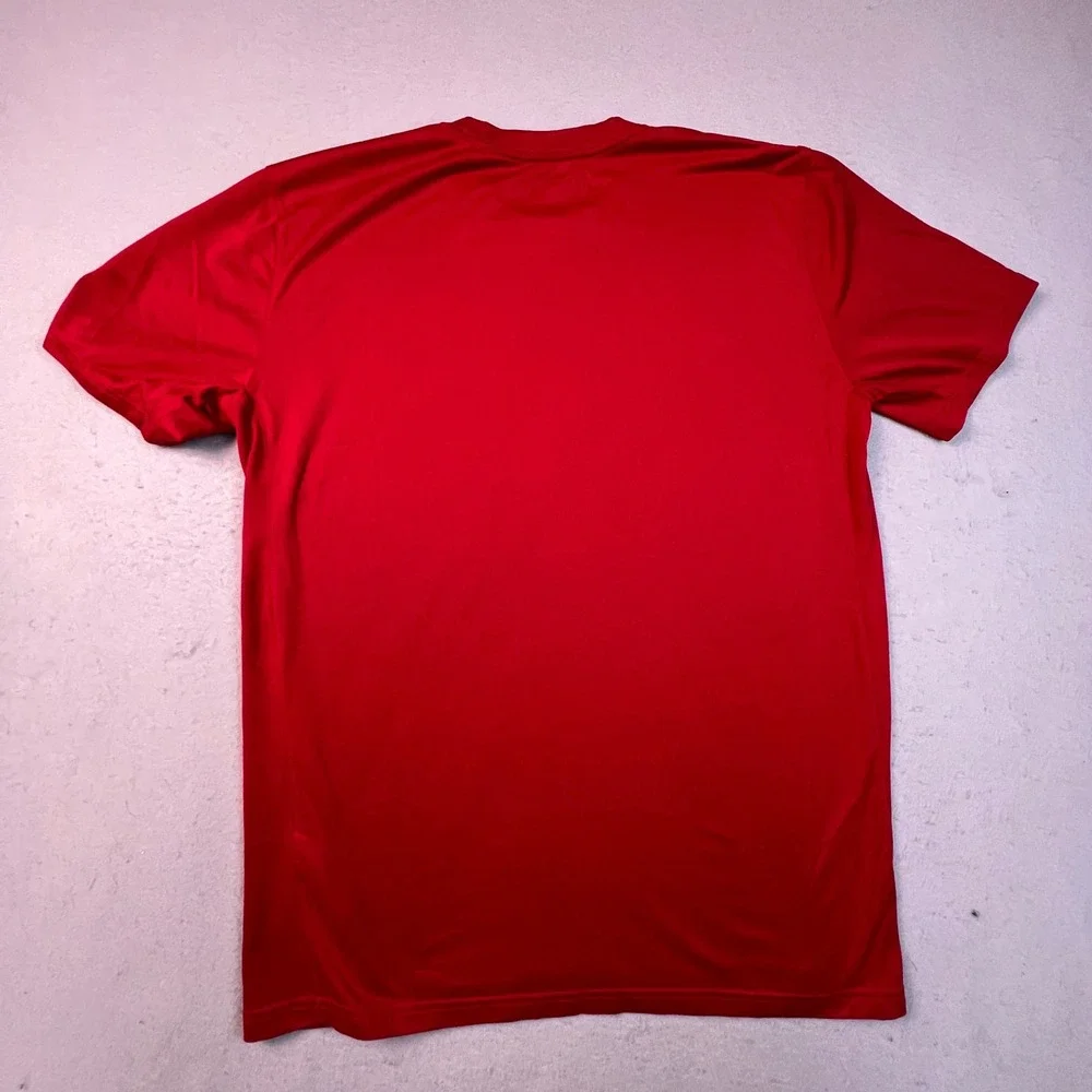 Nike Dri-FIT Training Shirt Mens Large Red Short Sleeve Swoosh Athletic Gym Tee